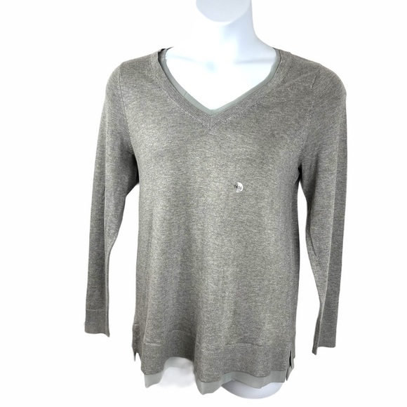 Lane Bryant Gray V Neck Lightweight Pullover Sweater - Picture 8 of 12